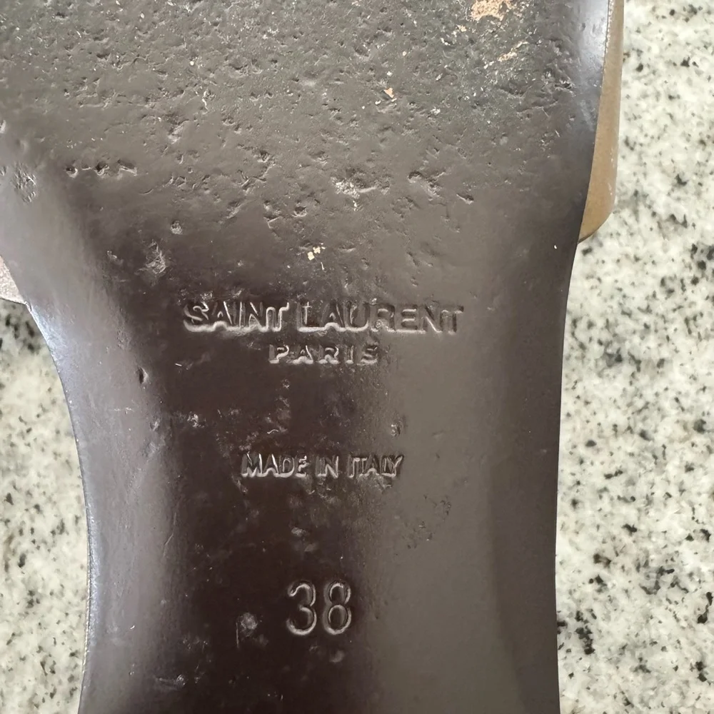 Saint Laurent “Tribute” leather olive green sandals 38 - Picture 5 of 7